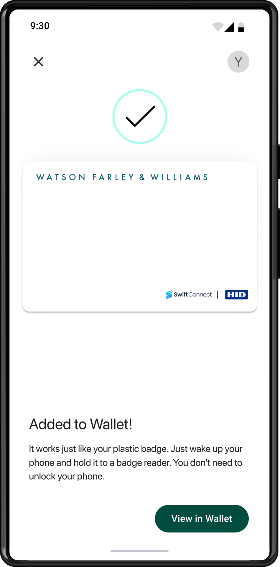 WFW Added to Wallet update