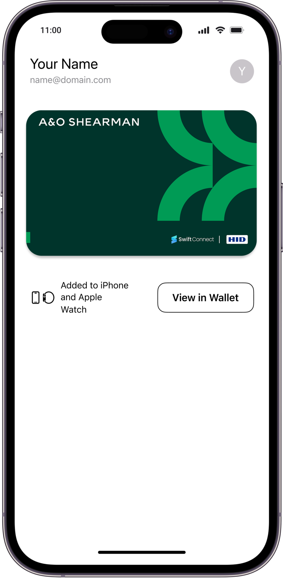 AOS Apple 11 Official View in Wallet A&OShearman